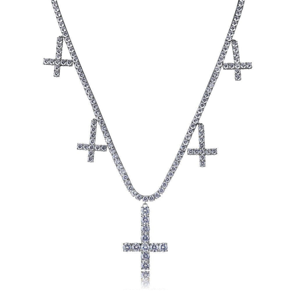 Upside Down Cross Pendant Real 925 Silver