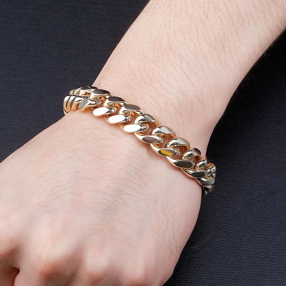 10mm / 12mm Cuban Link Bracelet 14K - ICECI
