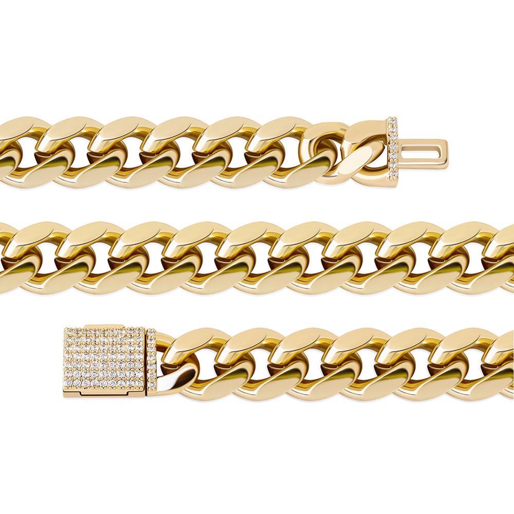 10mm / 12mm Cuban Link Bracelet 14K - ICECI