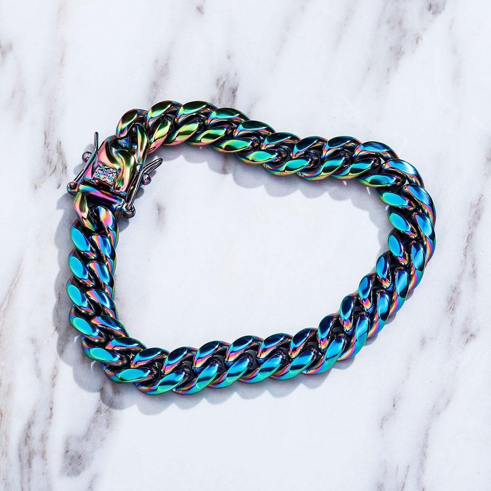 10mm / 14mm Gasoline Cuban Link Bracelet - ICECI