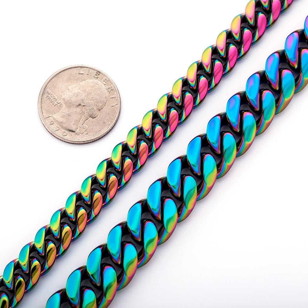 10mm / 14mm Gasoline Cuban Link Bracelet - ICECI