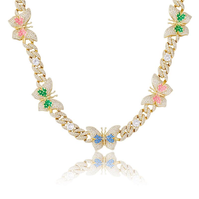 10mm Butterfly Effect Cuban Necklace 14K - ICECI