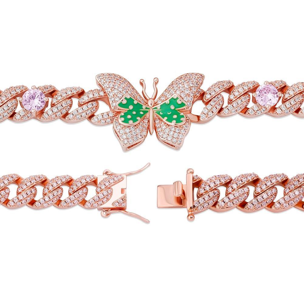 10mm Butterfly Effect Cuban Necklace 14K - ICECI