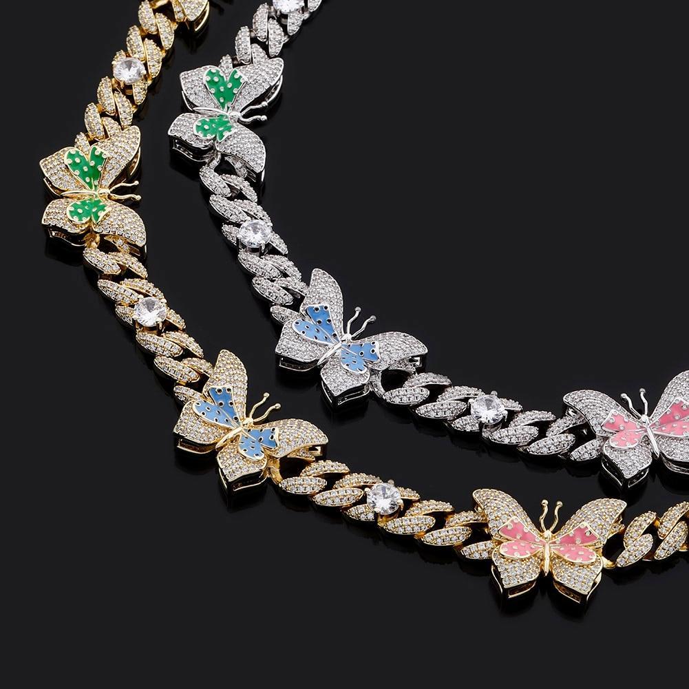 10mm Butterfly Effect Cuban Necklace 14K - ICECI