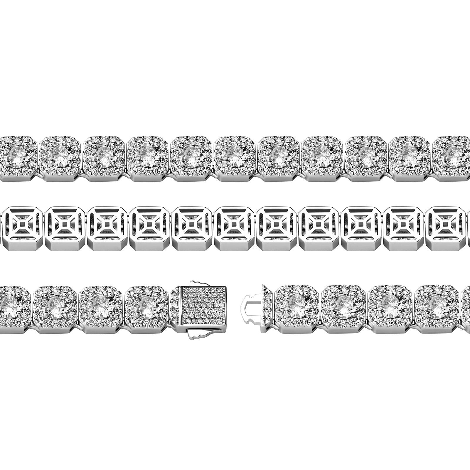 10mm Clustered Tennis Bracelet 14K - ICECI