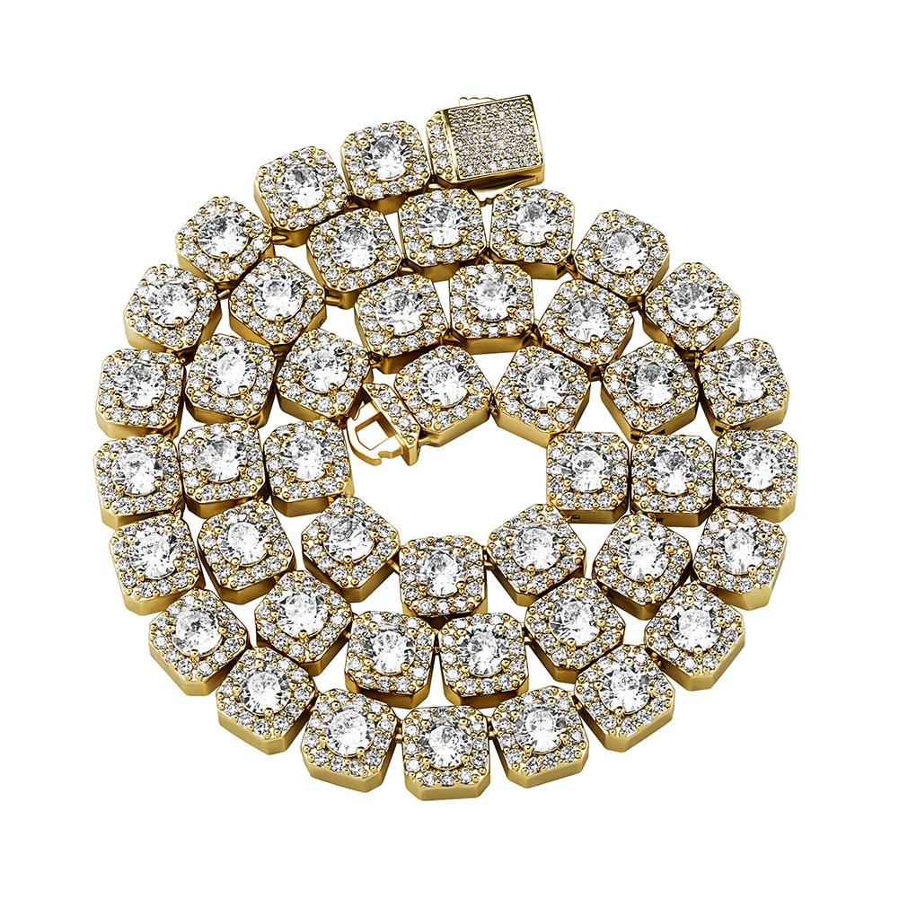 10mm Clustered Tennis Chain 14K - ICECI