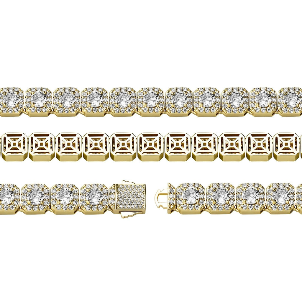 10mm Clustered Tennis Chain 14K - ICECI