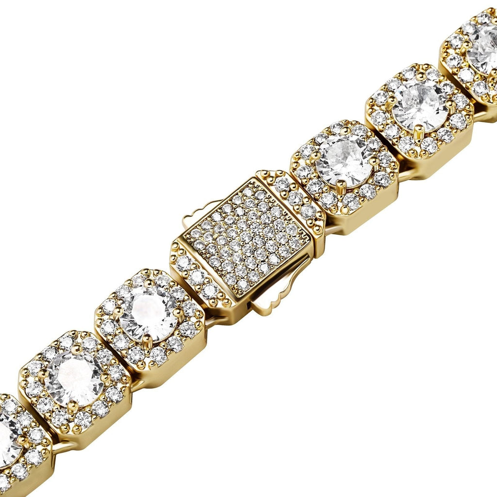 10mm Clustered Tennis Chain 14K - ICECI