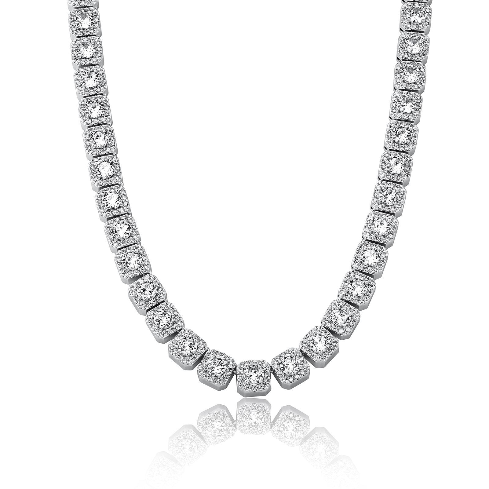 10mm Clustered Tennis Chain 14K - ICECI