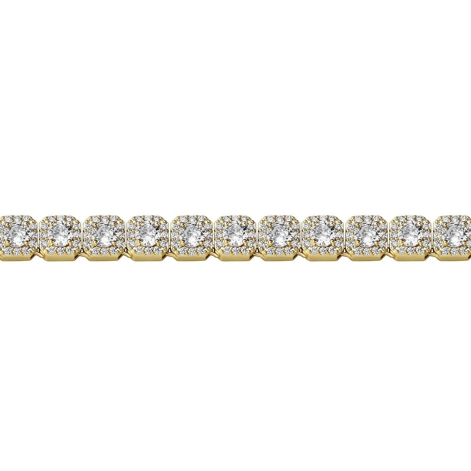10mm Clustered Tennis Chain 14K - ICECI