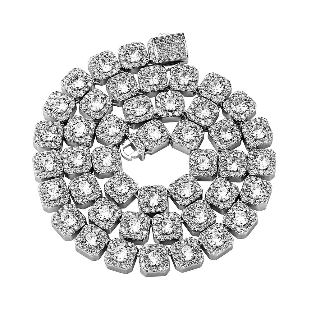 10mm Clustered Tennis Chain 14K - ICECI