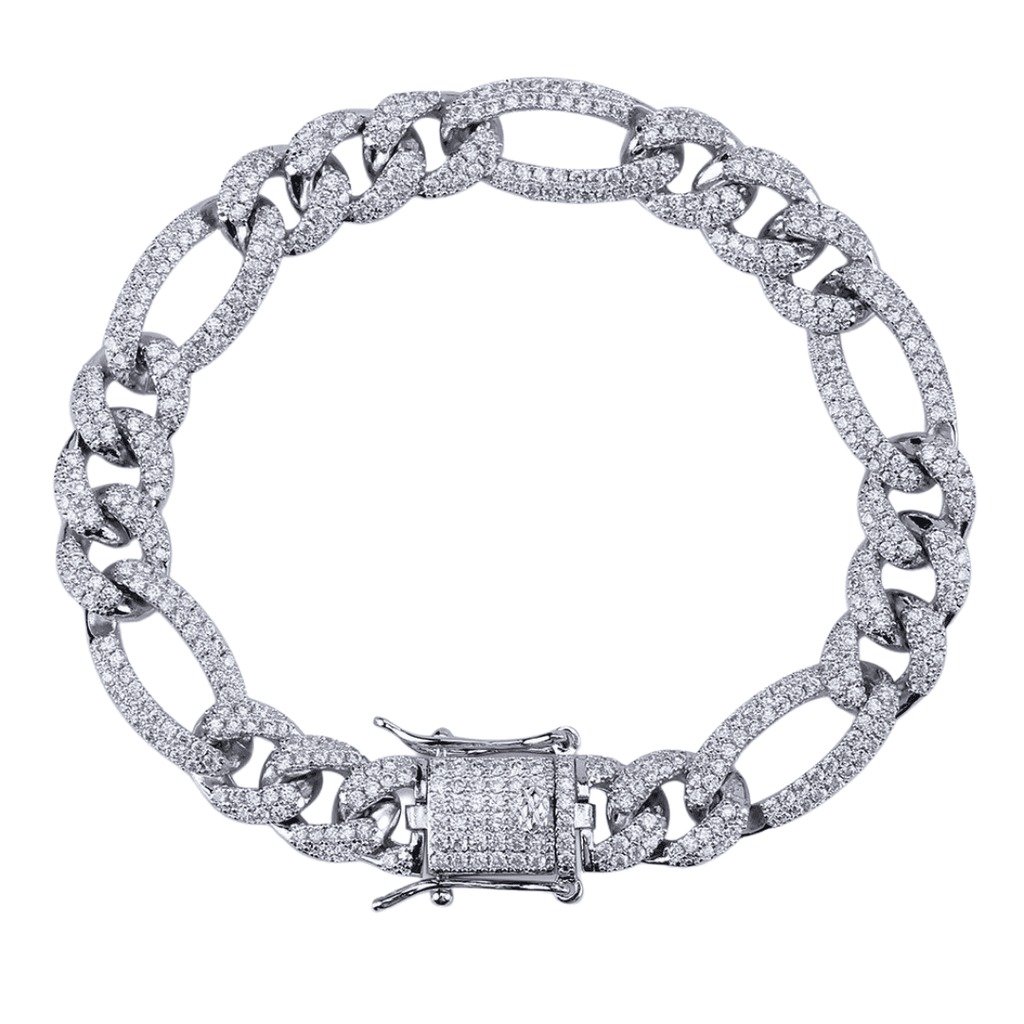 10mm Figaro Cuban Link Bracelet 18K - ICECI