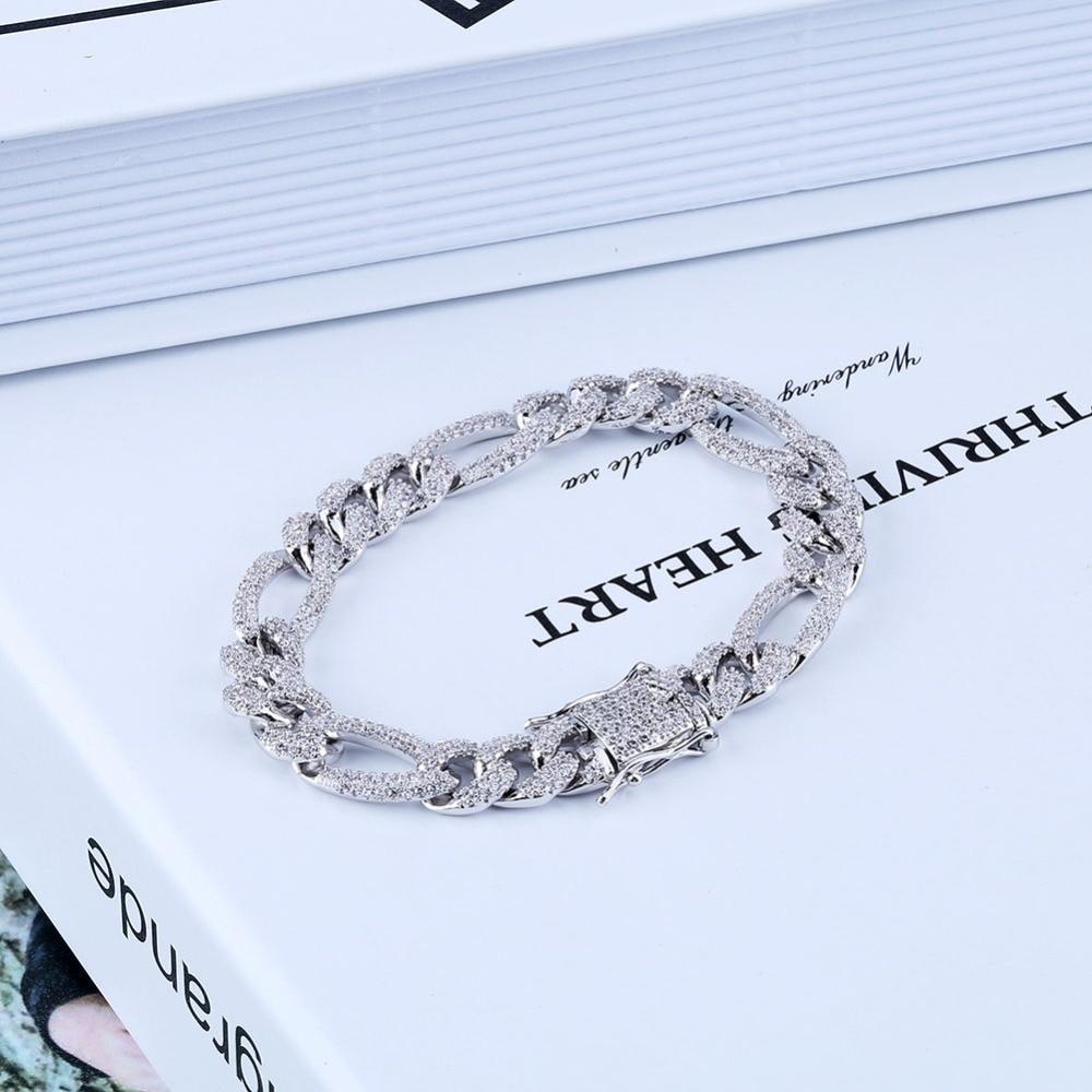 10mm Figaro Cuban Link Bracelet 18K - ICECI