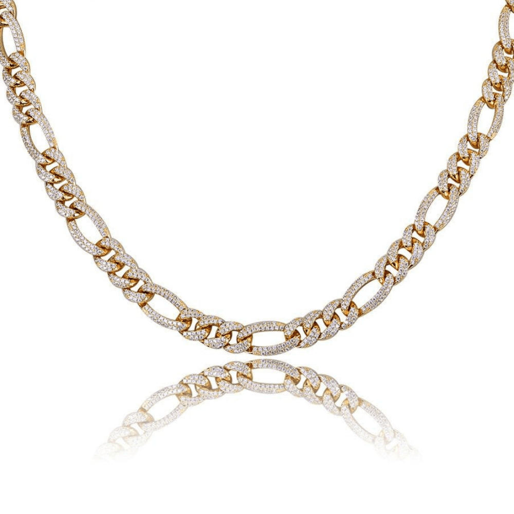 10mm Figaro Cuban Link Chain 18K - ICECI