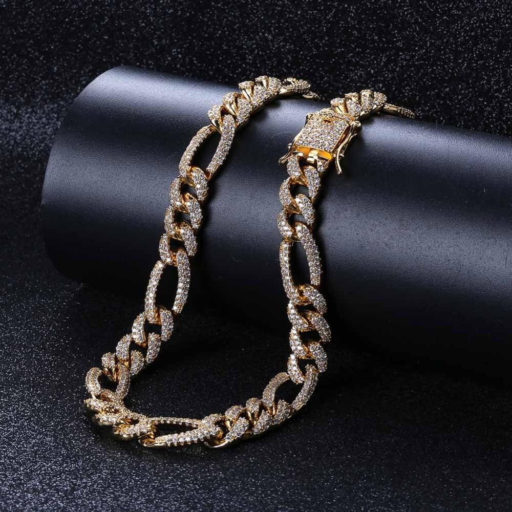 10mm Figaro Cuban Link Chain 18K - ICECI