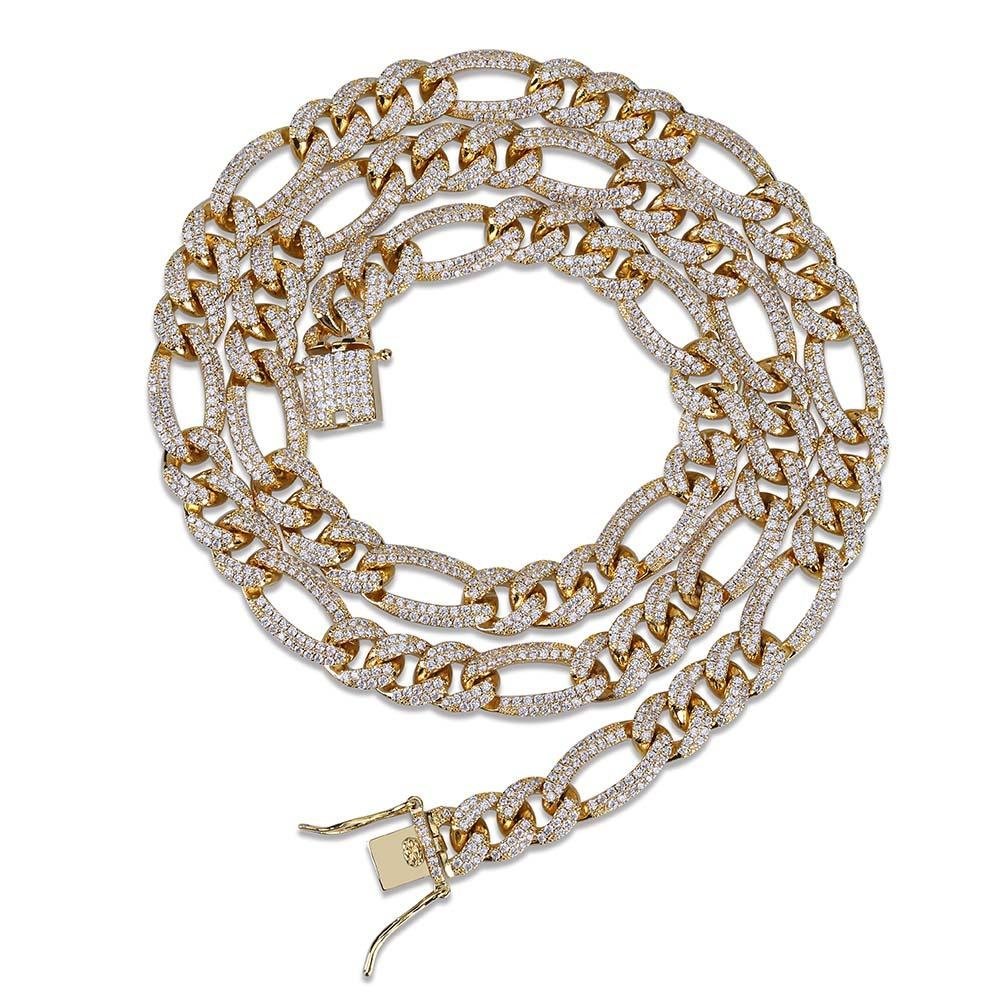 10mm Figaro Cuban Link Chain 18K - ICECI