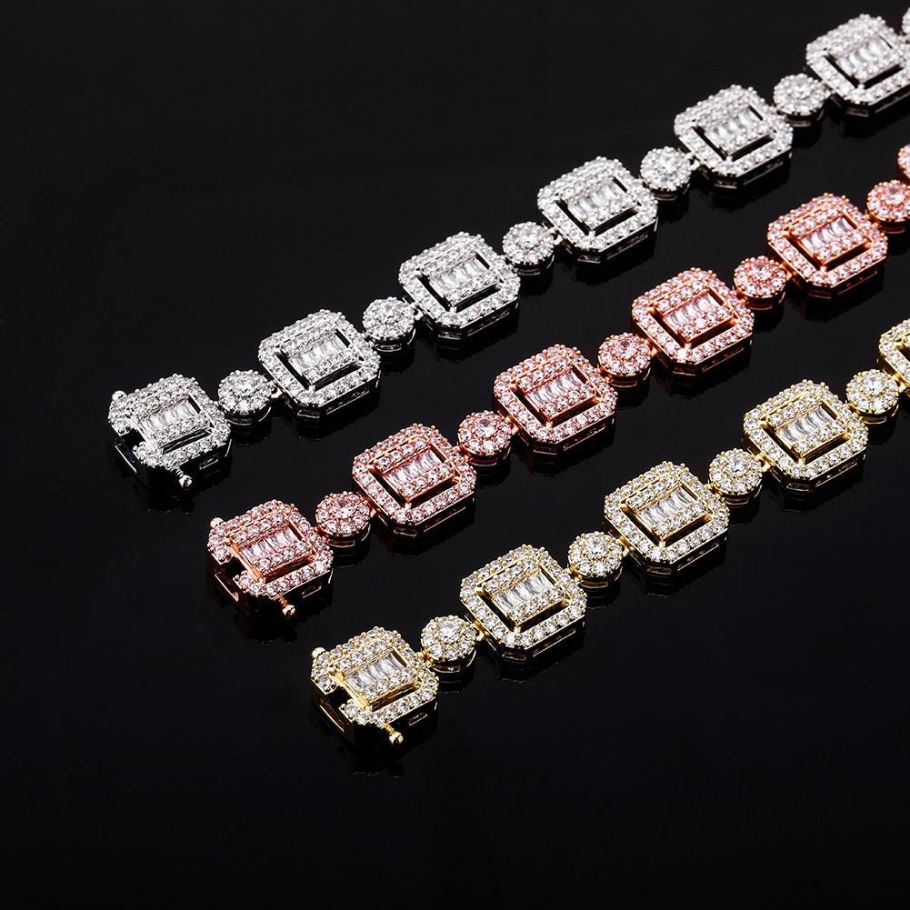 12mm Baguette Clustered Tennis Chain 14K - ICECI