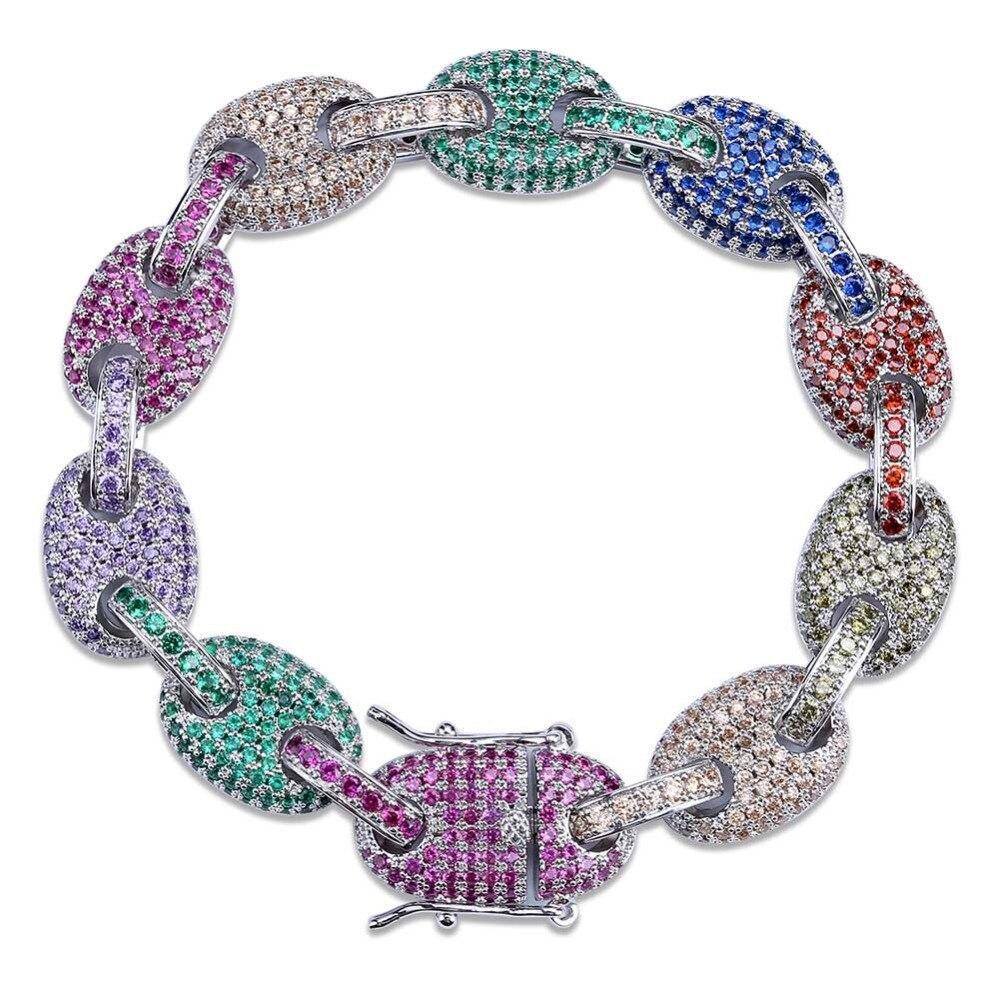 12mm Coffee Bean Link Bracelet 18K - ICECI