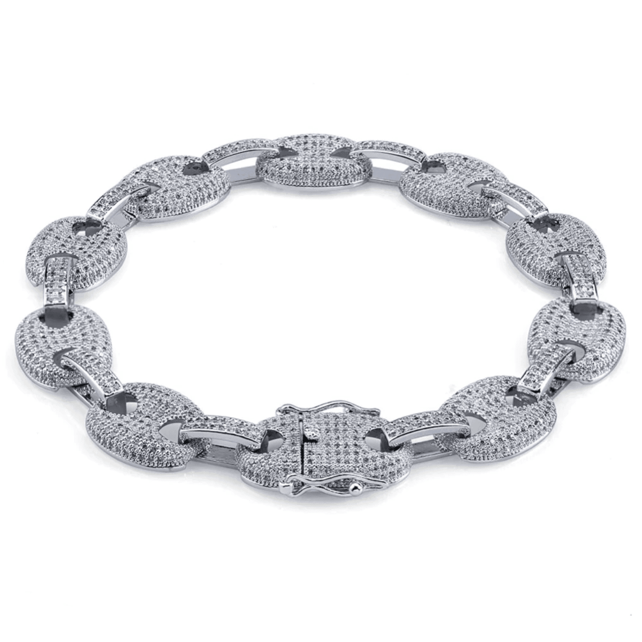 12mm Coffee Bean Link Bracelet 18K - ICECI