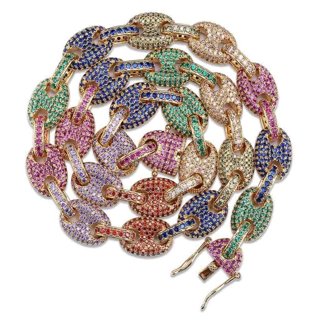 12mm Coffee Bean Link Chain 18K - ICECI