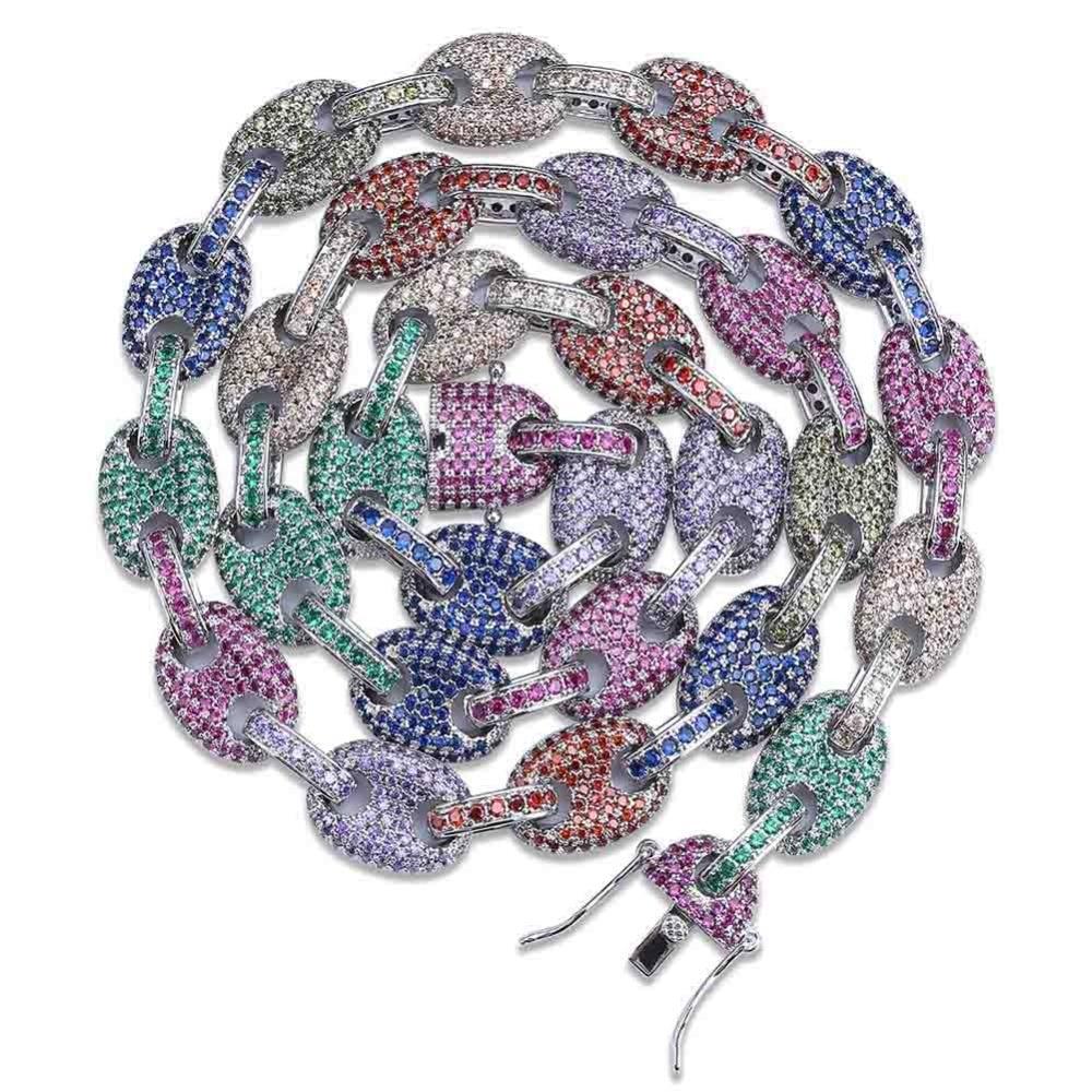 12mm Coffee Bean Link Chain 18K - ICECI