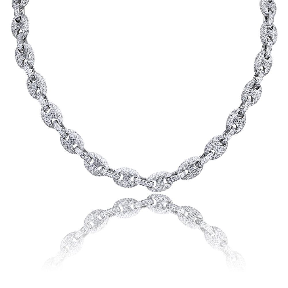 12mm Coffee Bean Link Chain 18K - ICECI