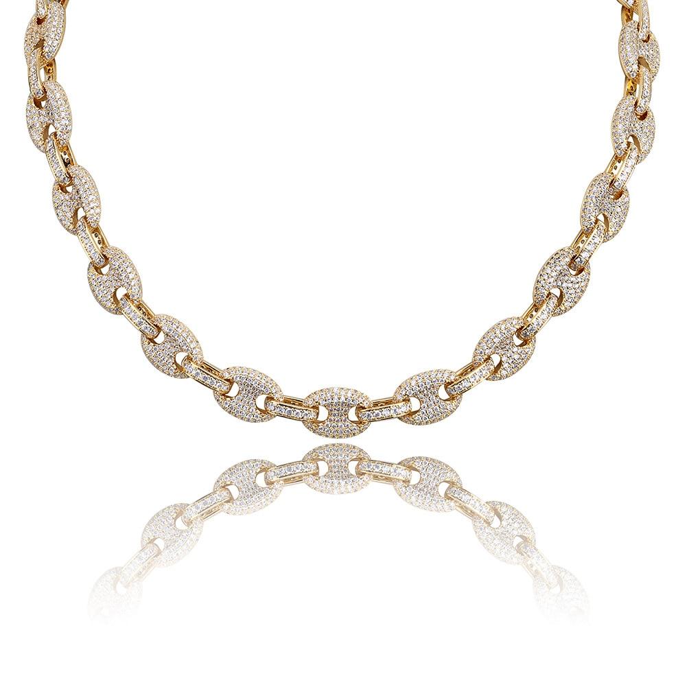 12mm Coffee Bean Link Chain 18K - ICECI