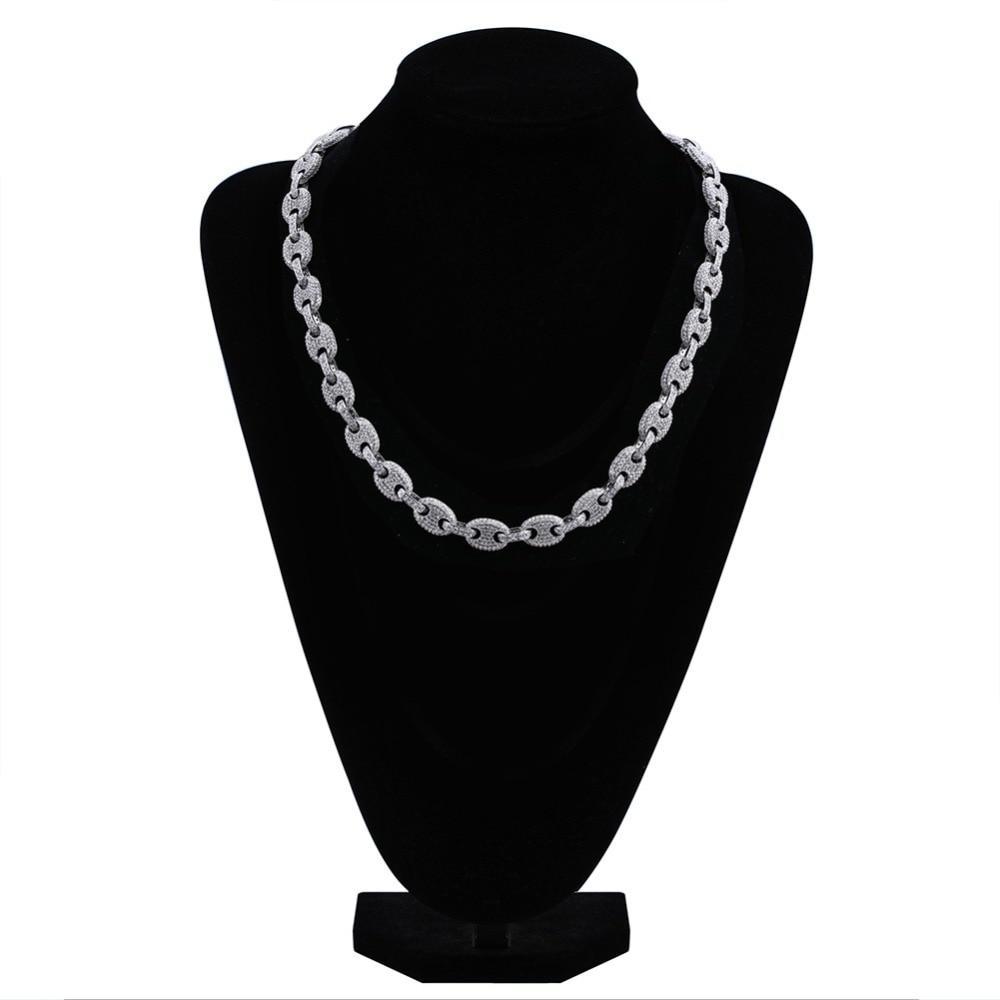 12mm Coffee Bean Link Chain 18K - ICECI