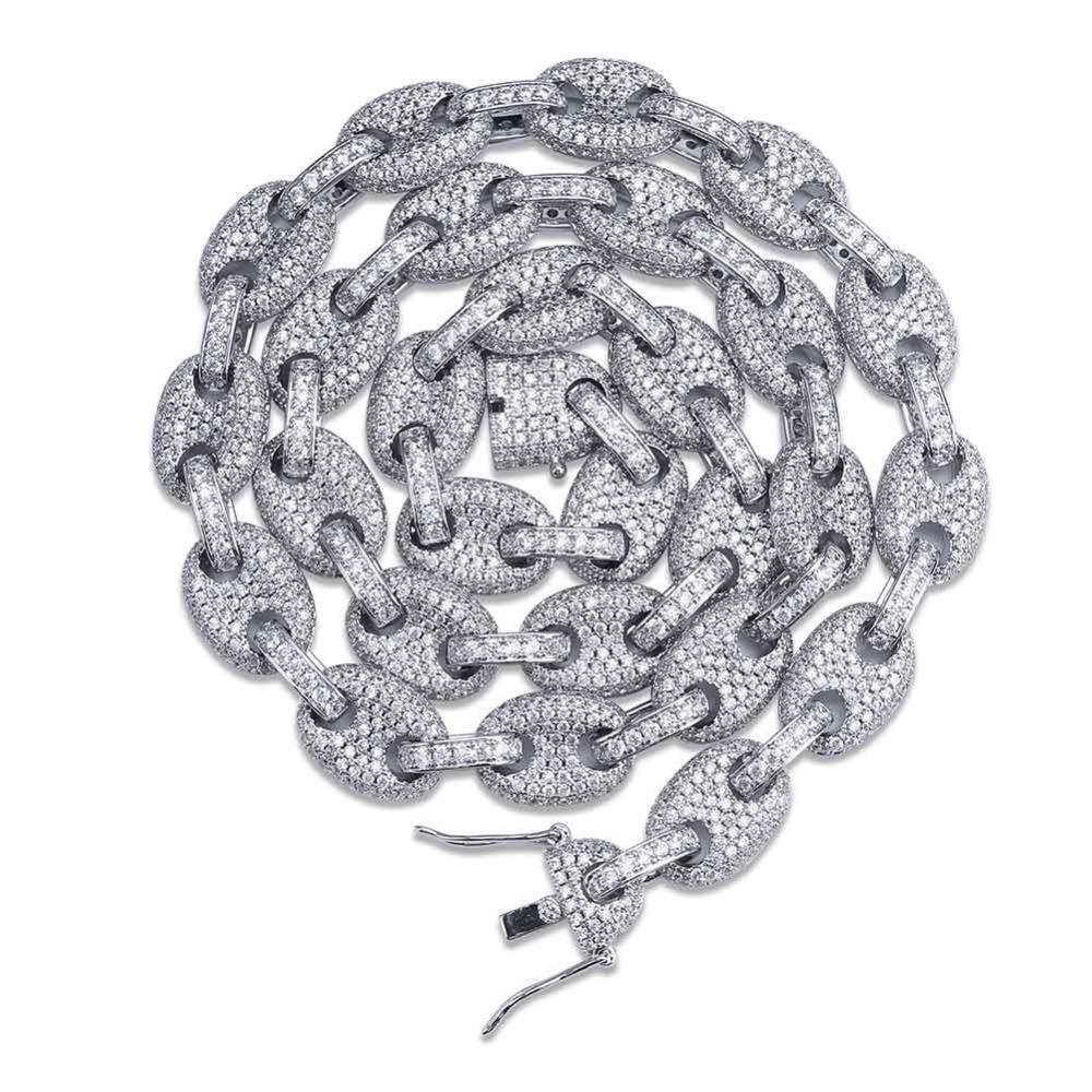 12mm Coffee Bean Link Chain 18K - ICECI