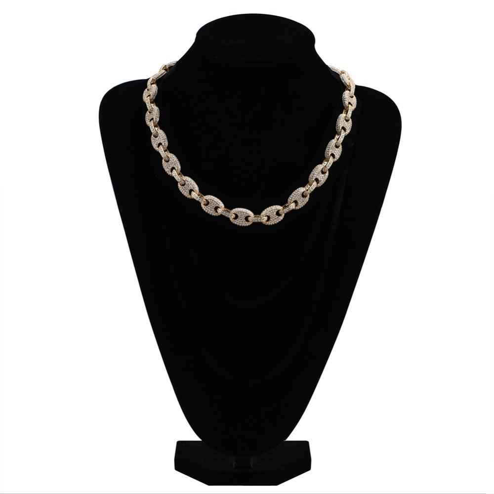 12mm Coffee Bean Link Chain 18K - ICECI