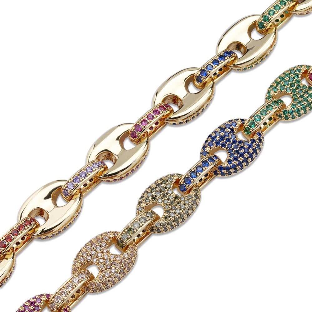 12mm Coffee Bean Link Chain 18K - ICECI