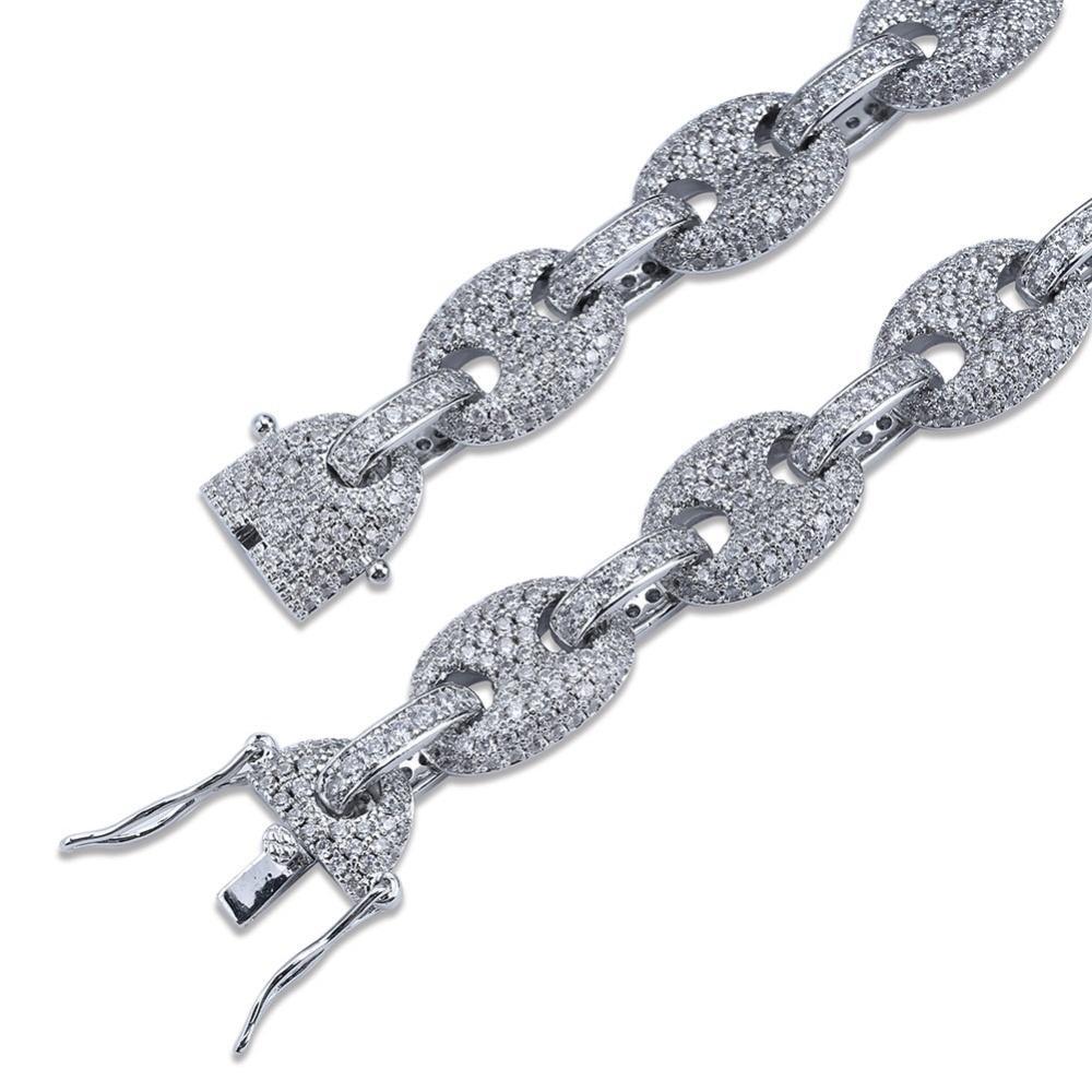 12mm Coffee Bean Link Chain 18K - ICECI