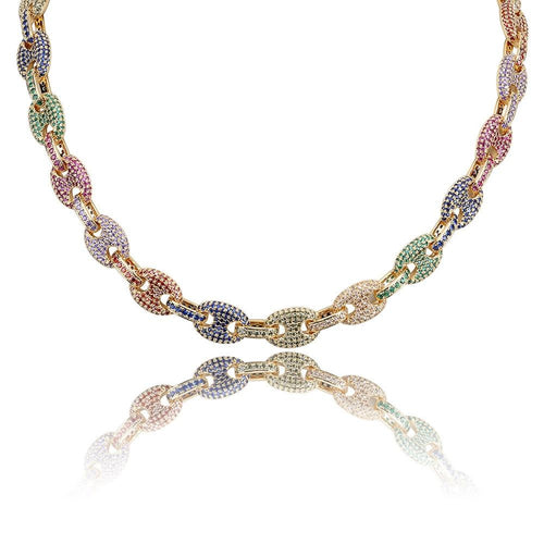 12mm Coffee Bean Link Chain 18K - ICECI