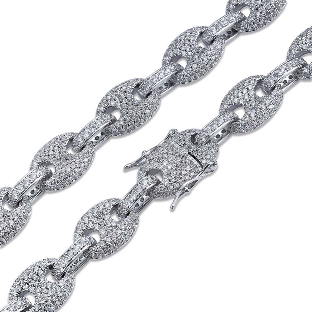 12mm Coffee Bean Link Chain 18K - ICECI