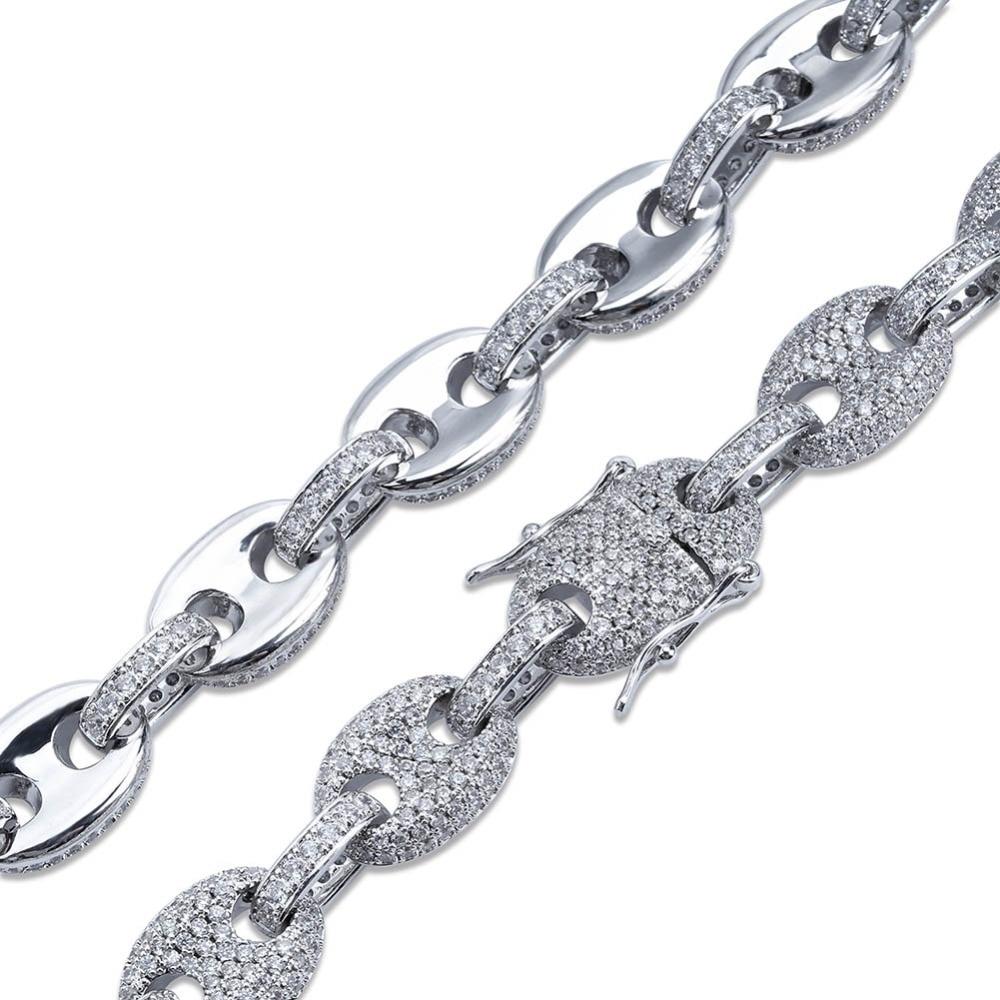 12mm Coffee Bean Link Chain 18K - ICECI