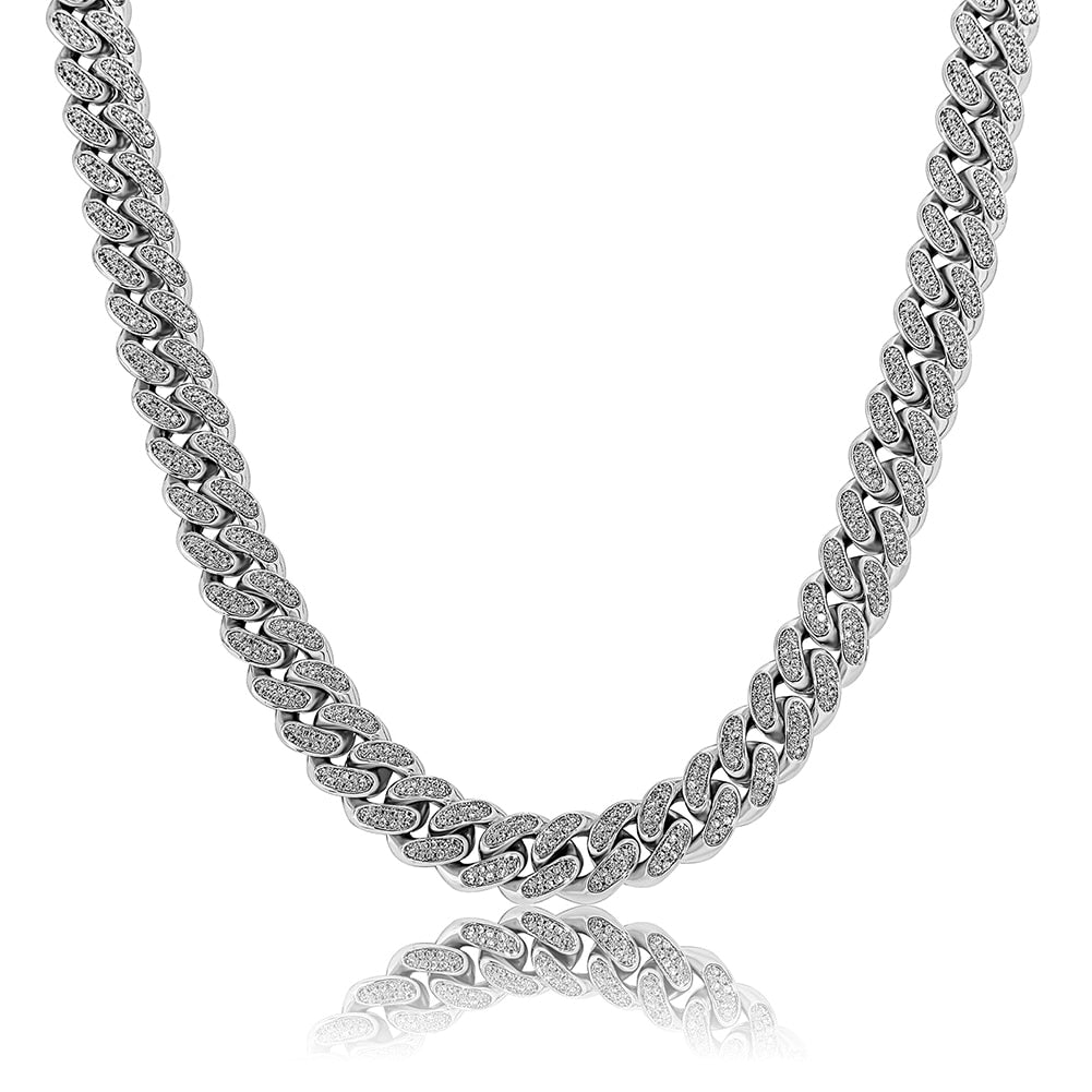 12mm Iced Cuban Chain + 12mm Iced Cuban Bracelet Bundle 14K - ICECI