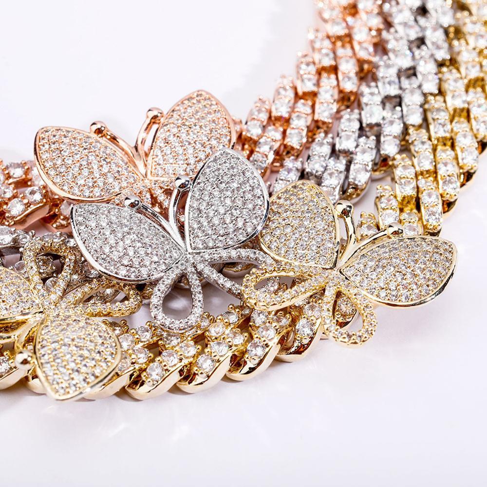 12mm Rotatable Butterfly Cuban Necklace 14K - ICECI