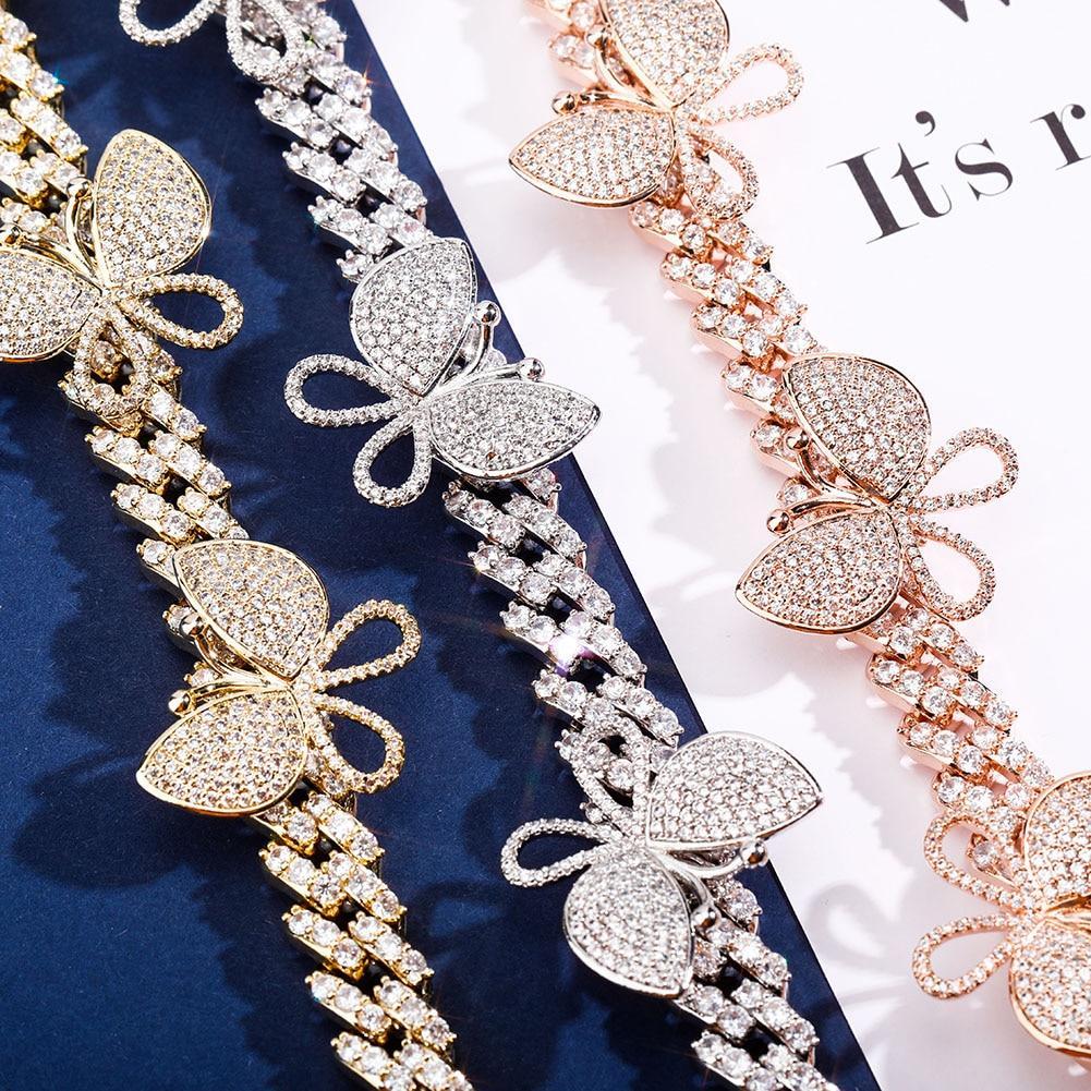 12mm Rotatable Butterfly Cuban Necklace 14K - ICECI