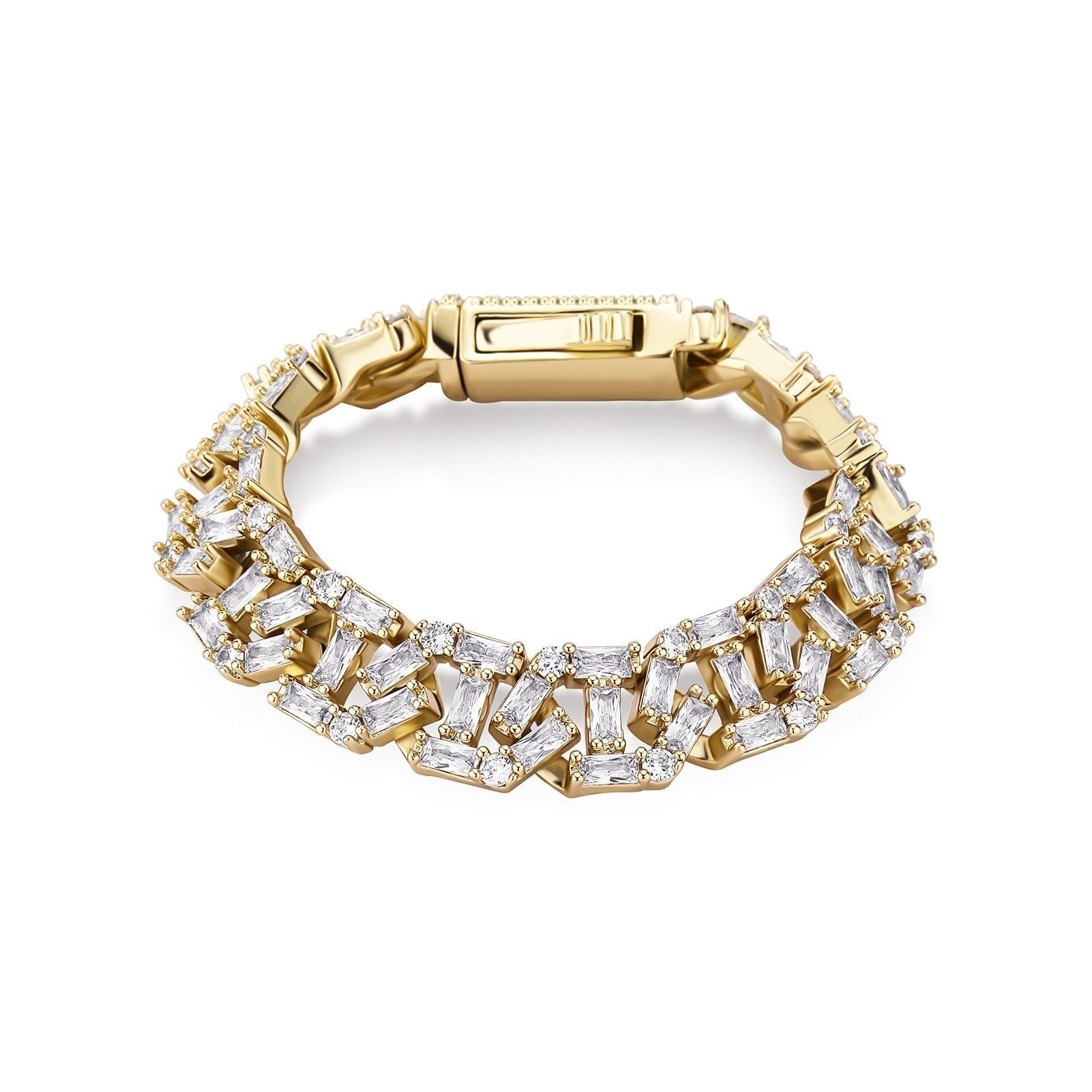 13mm Baguette Mariner Bracelet 14K - ICECI