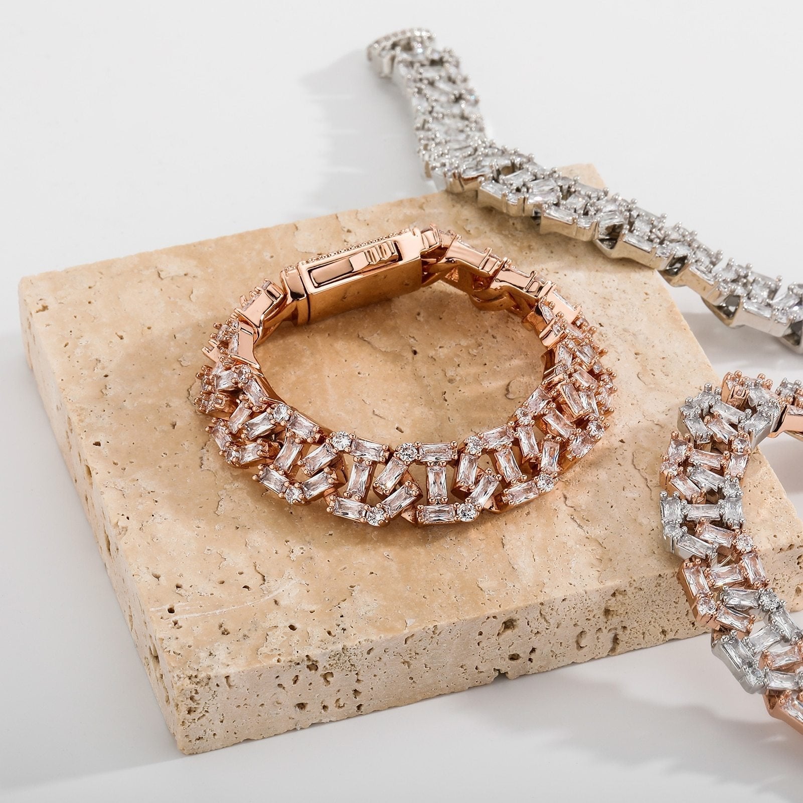 13mm Baguette Mariner Bracelet 14K - ICECI