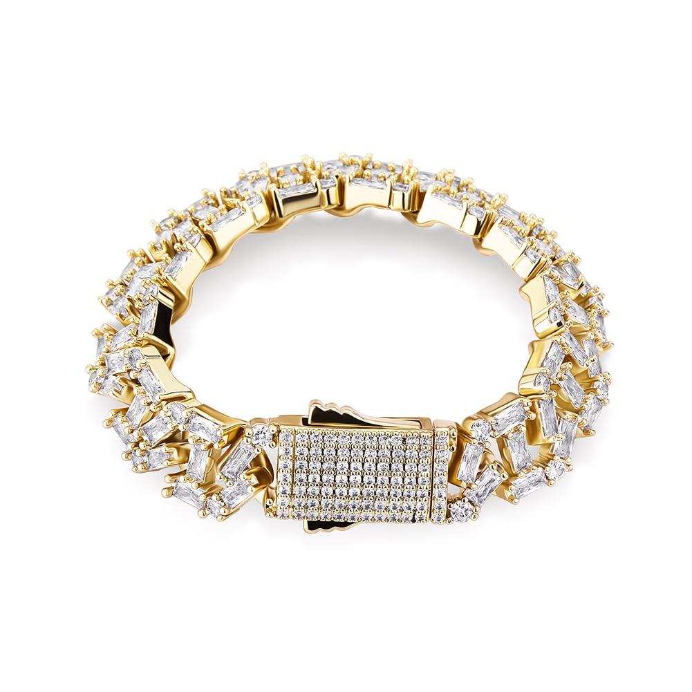 13mm Baguette Mariner Bracelet 14K - ICECI