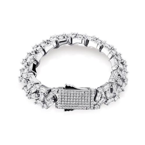 13mm Baguette Mariner Bracelet 14K - ICECI