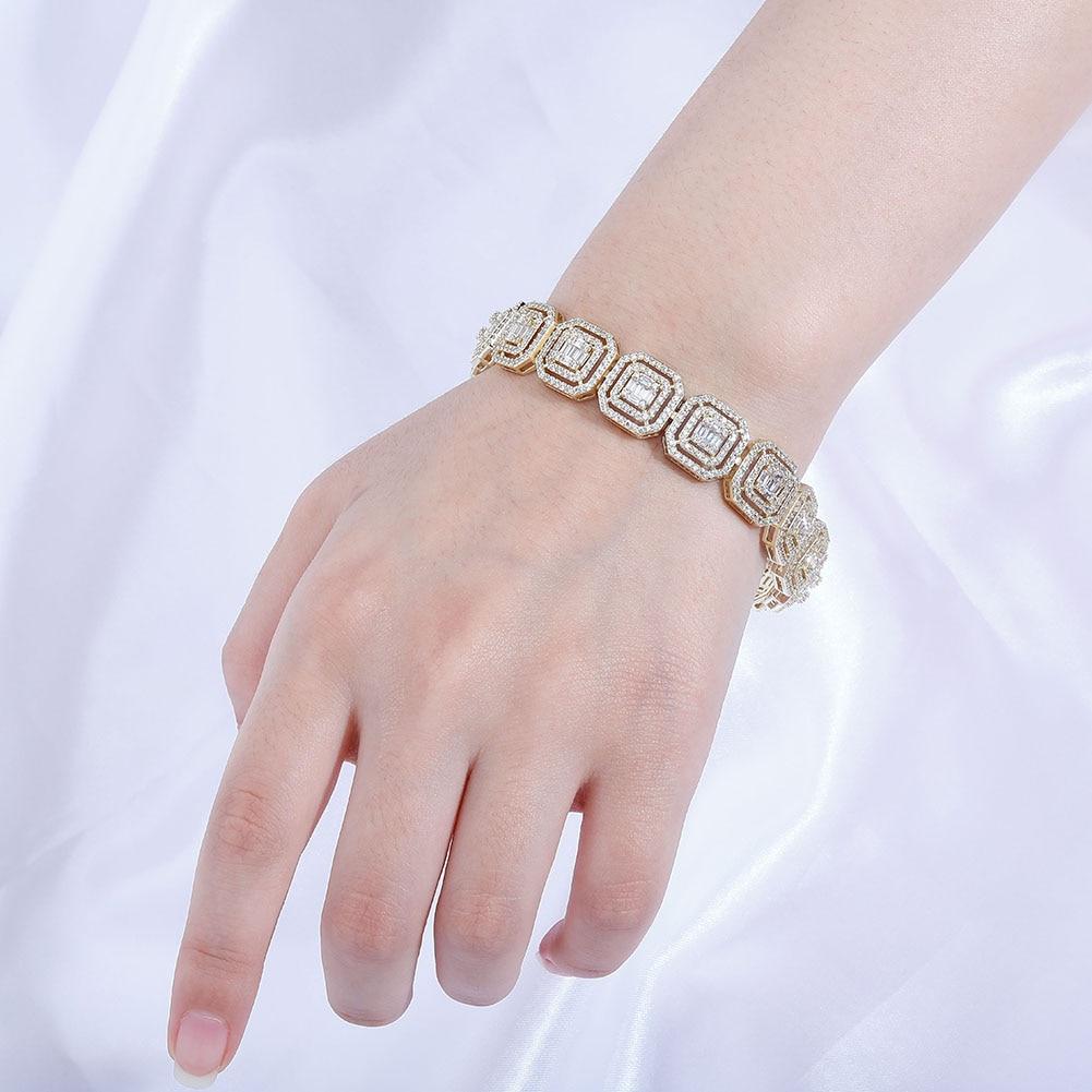 13mm Clustered Baguette Tennis Bracelet 14K - ICECI