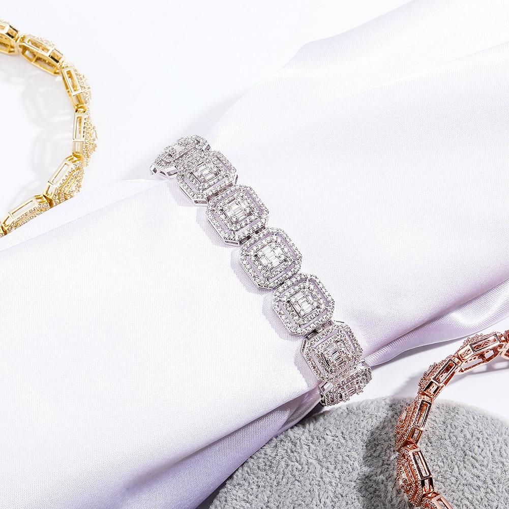 13mm Clustered Baguette Tennis Bracelet 14K - ICECI