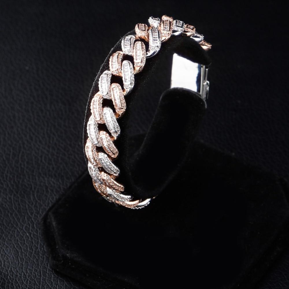 14mm Box Baguette Cuban Link Bracelet 18K - ICECI