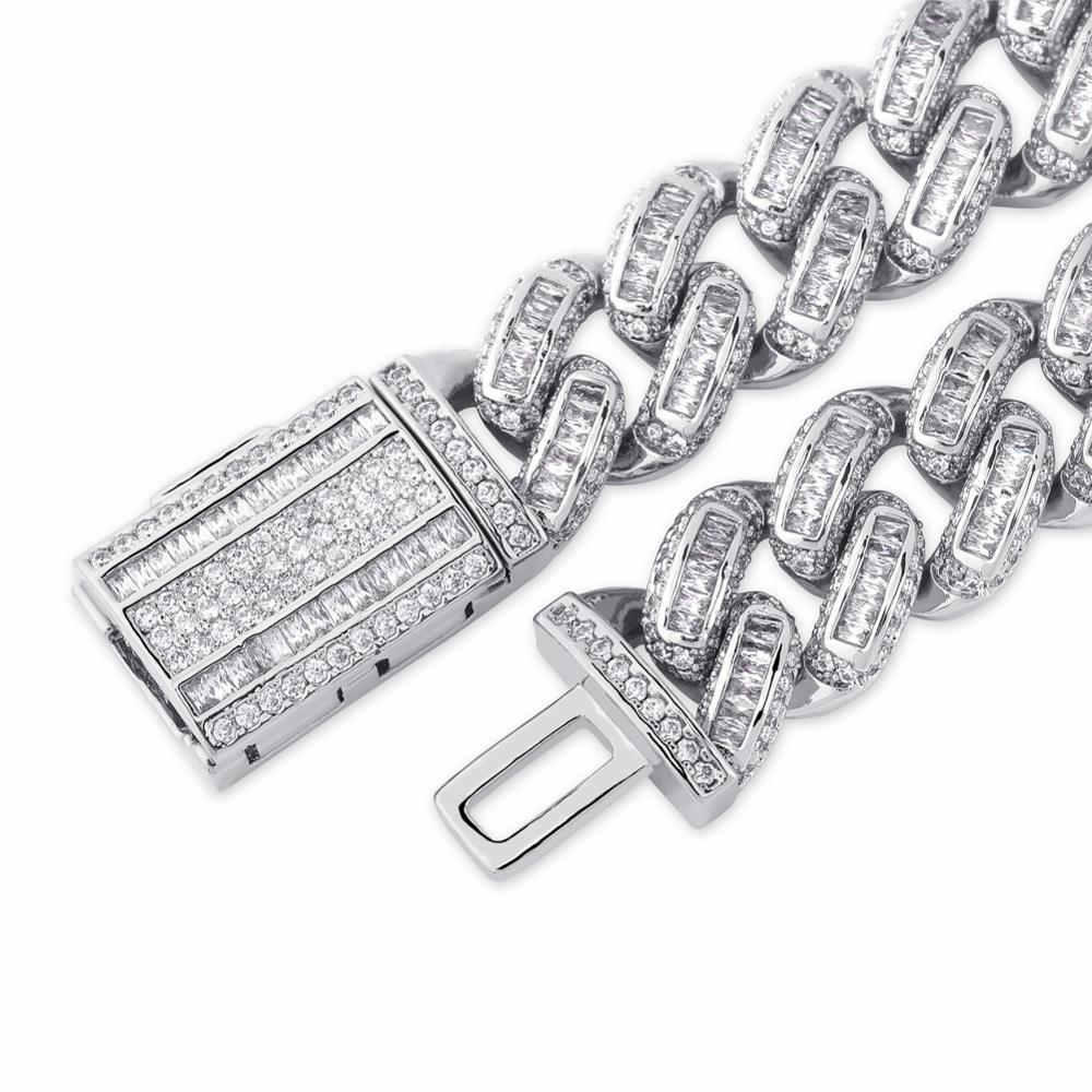 14mm Box Baguette Cuban Link Bracelet 18K - ICECI