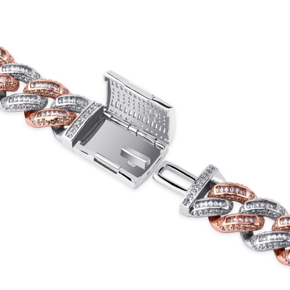 14mm Box Baguette Cuban Link Bracelet 18K - ICECI