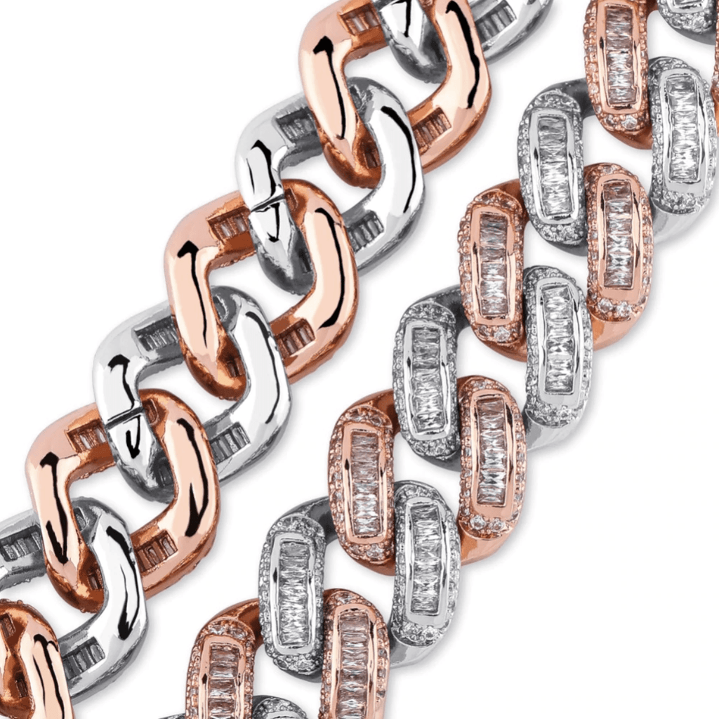 14mm Box Baguette Cuban Link Chain 18K - ICECI