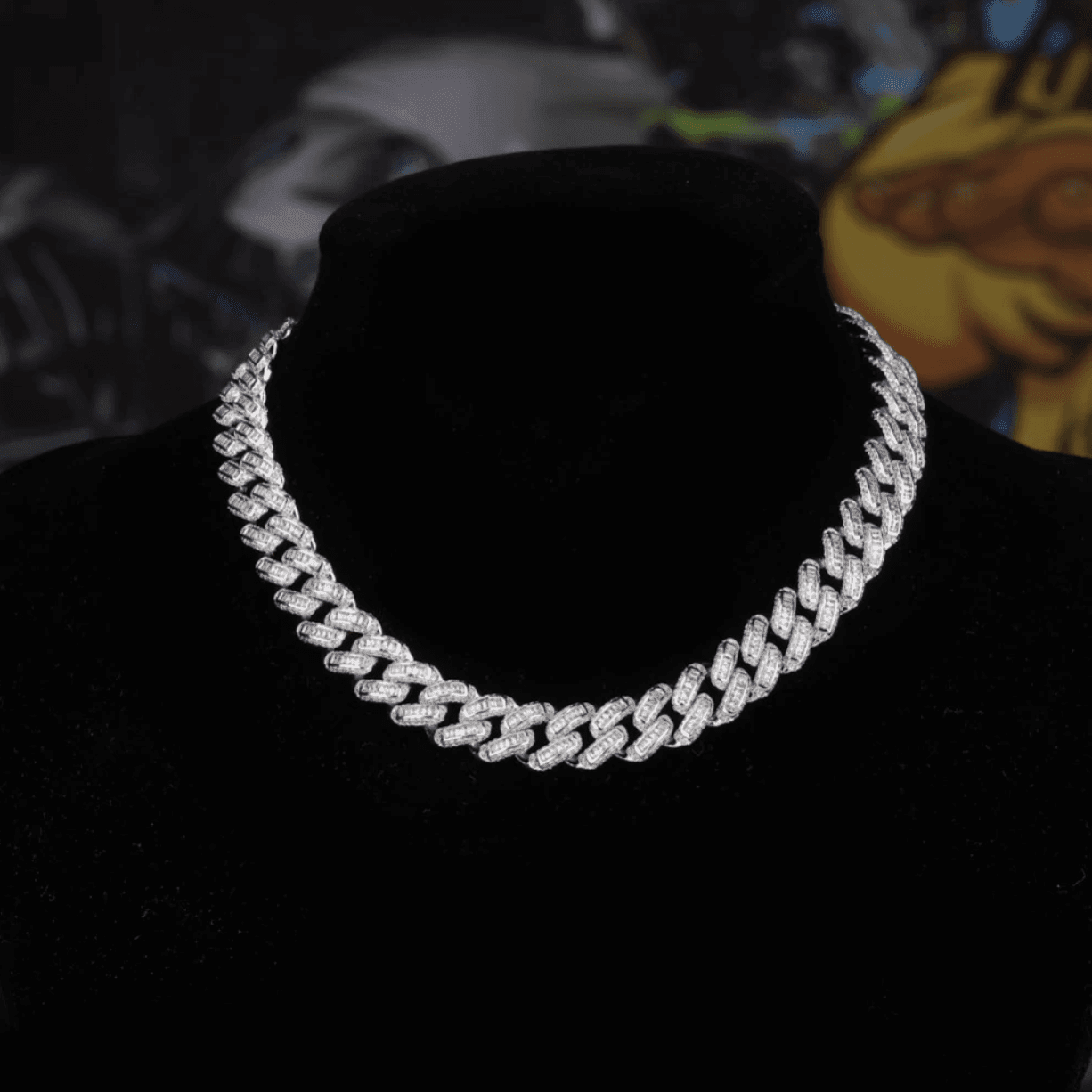 14mm Box Baguette Cuban Link Chain 18K - ICECI