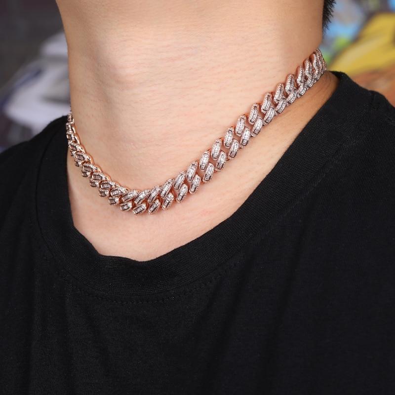 14mm Box Baguette Cuban Link Chain 18K - ICECI